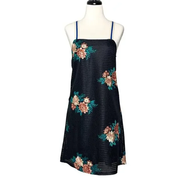 Zara Trafaluc Black Floral Dress SZ S - Picture 1 of 8